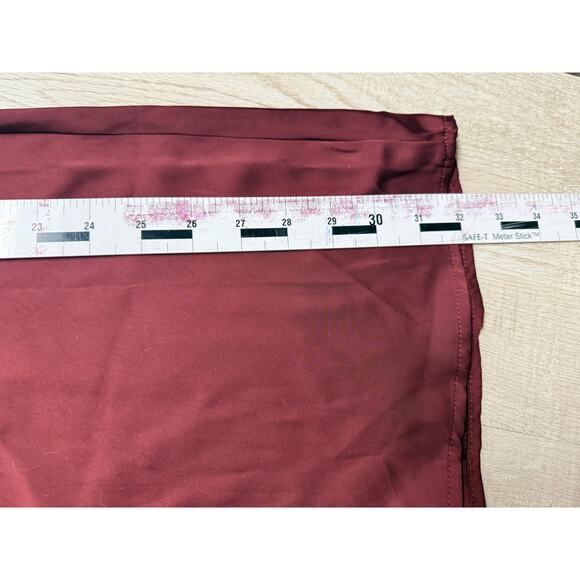 Friful Satin Midi Skirt in Burgundy Women's Size XL - Picture 8 of 9